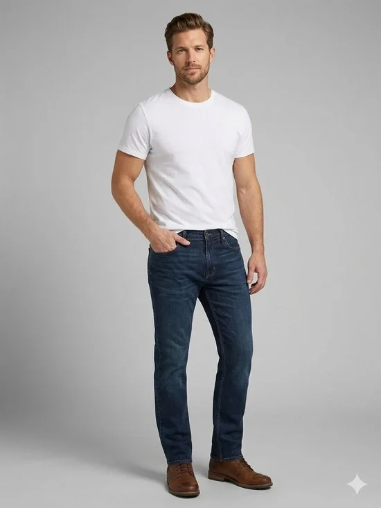 Men's Levi’s Signature Regular Taper Slim Jeans in Indigo Wash - Picture 1 of 10